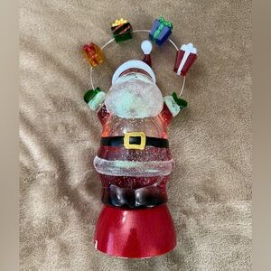 Color Changing LED Light Up 10” Swirl Snow globe Christmas Santa